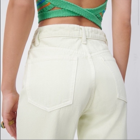 🍈 ZARA CITRON HIGH WAIST STRAIGHG LEG ANKLE LENGTH DENIM JEANS! - Picture 15 of 16